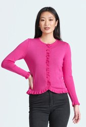 L/S FRILL TRIM CARDIGAN