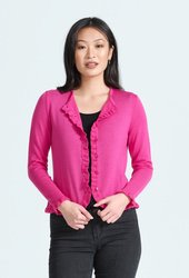 L/S FRILL TRIM CARDIGAN
