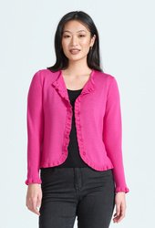 L/S FRILL TRIM CARDIGAN