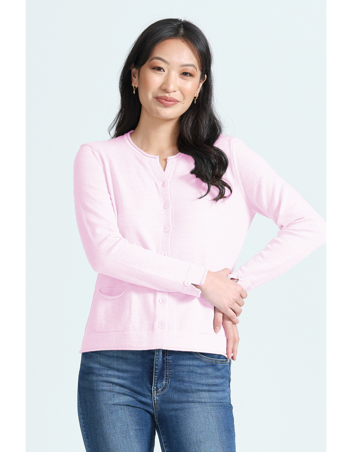 L/S SHELL BUTTON CARDIGAN