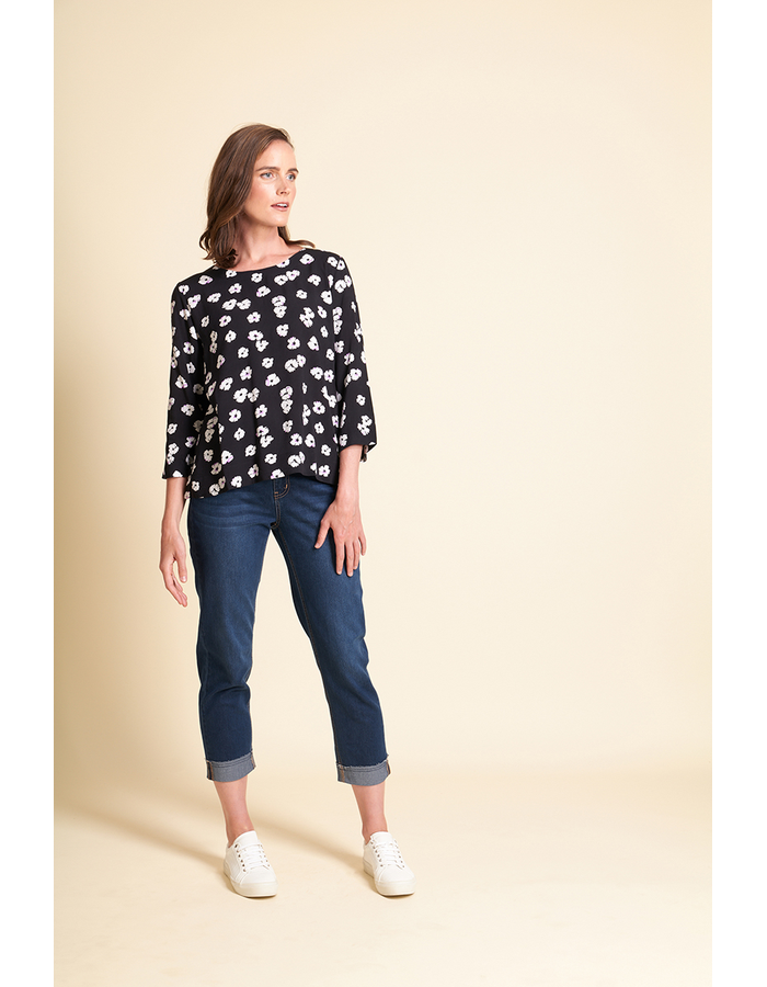Cuff & Hem Facing Women's Top
