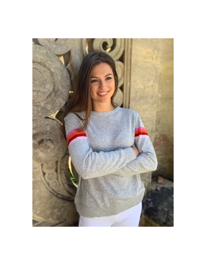 CASHMERE JUMPER STRIPES ON SLEEVES