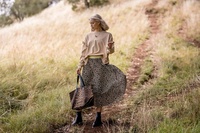 PLEATED LEOPARD SKIRT