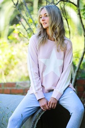 CONTRAST STAR SWEATER
