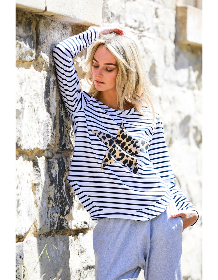 LEOPARD STAR STRIPE TEE