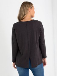 L/S STEP HEM TEE